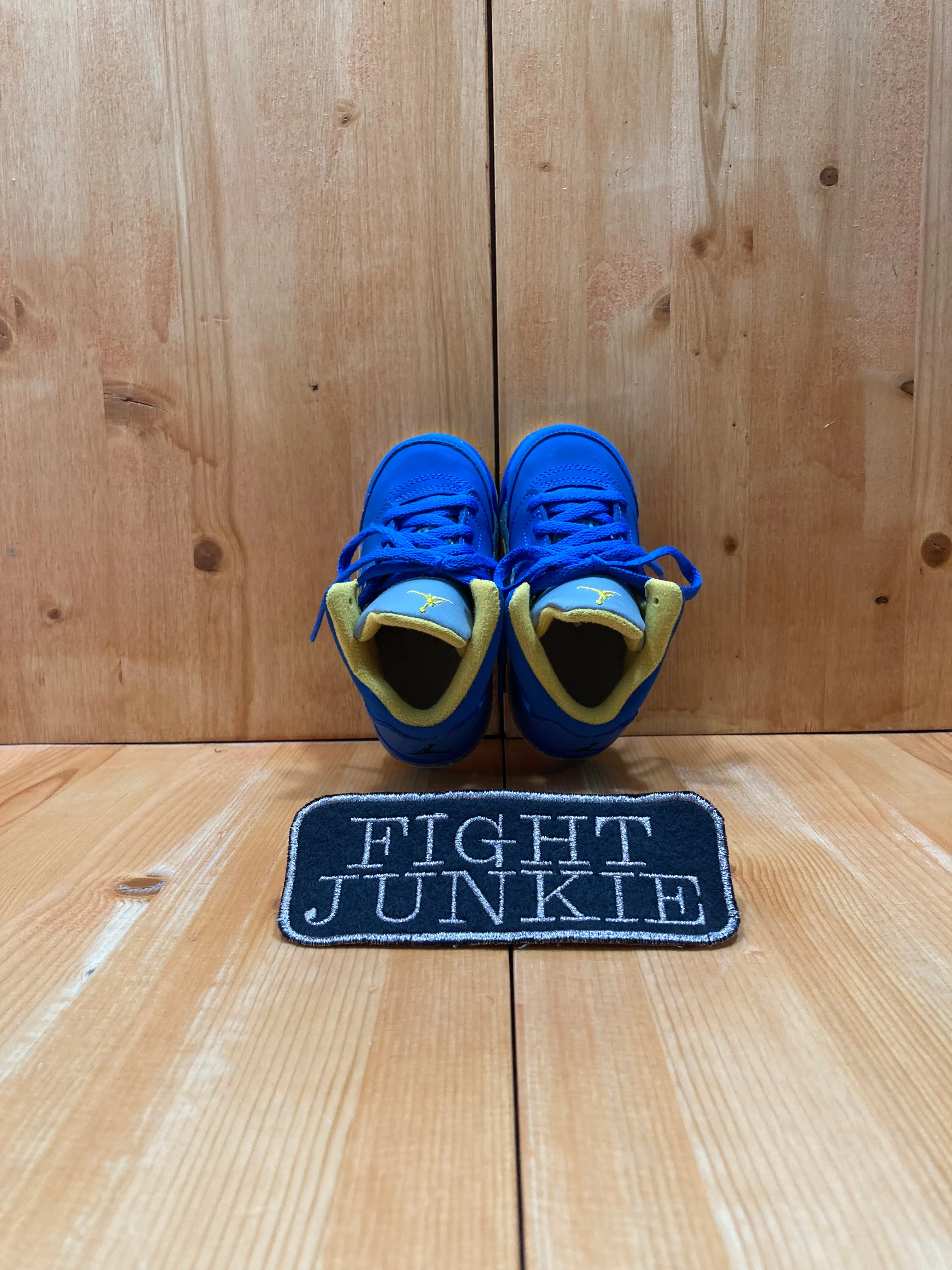 NIKE AIR JORDAN 5 LANEY VARSITY JSP TD Toddler Kids Size 7C Shoes Sneakers Blue Yellow  CI3289-400