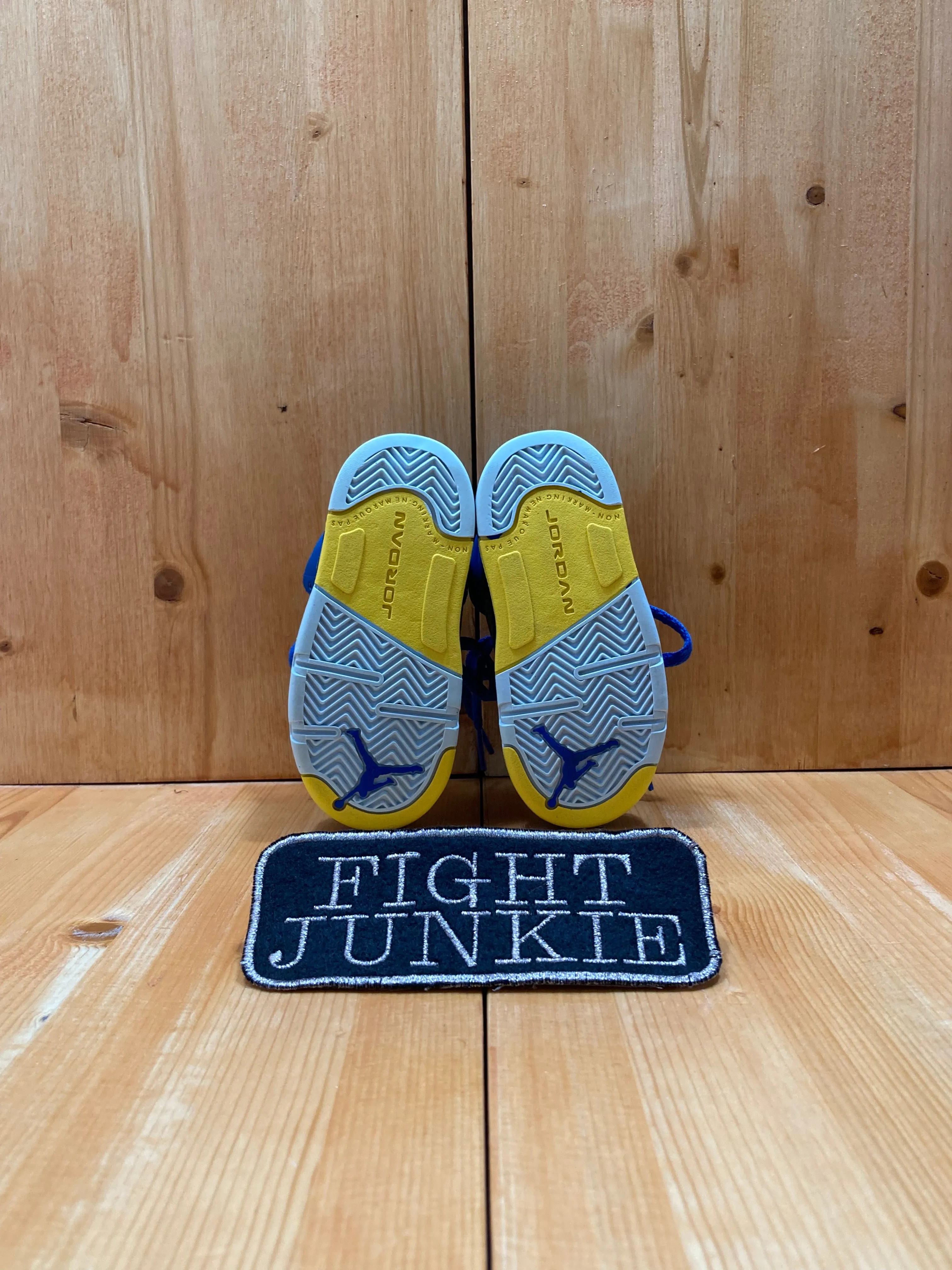 NIKE AIR JORDAN 5 LANEY VARSITY JSP TD Toddler Kids Size 7C Shoes Sneakers Blue Yellow  CI3289-400