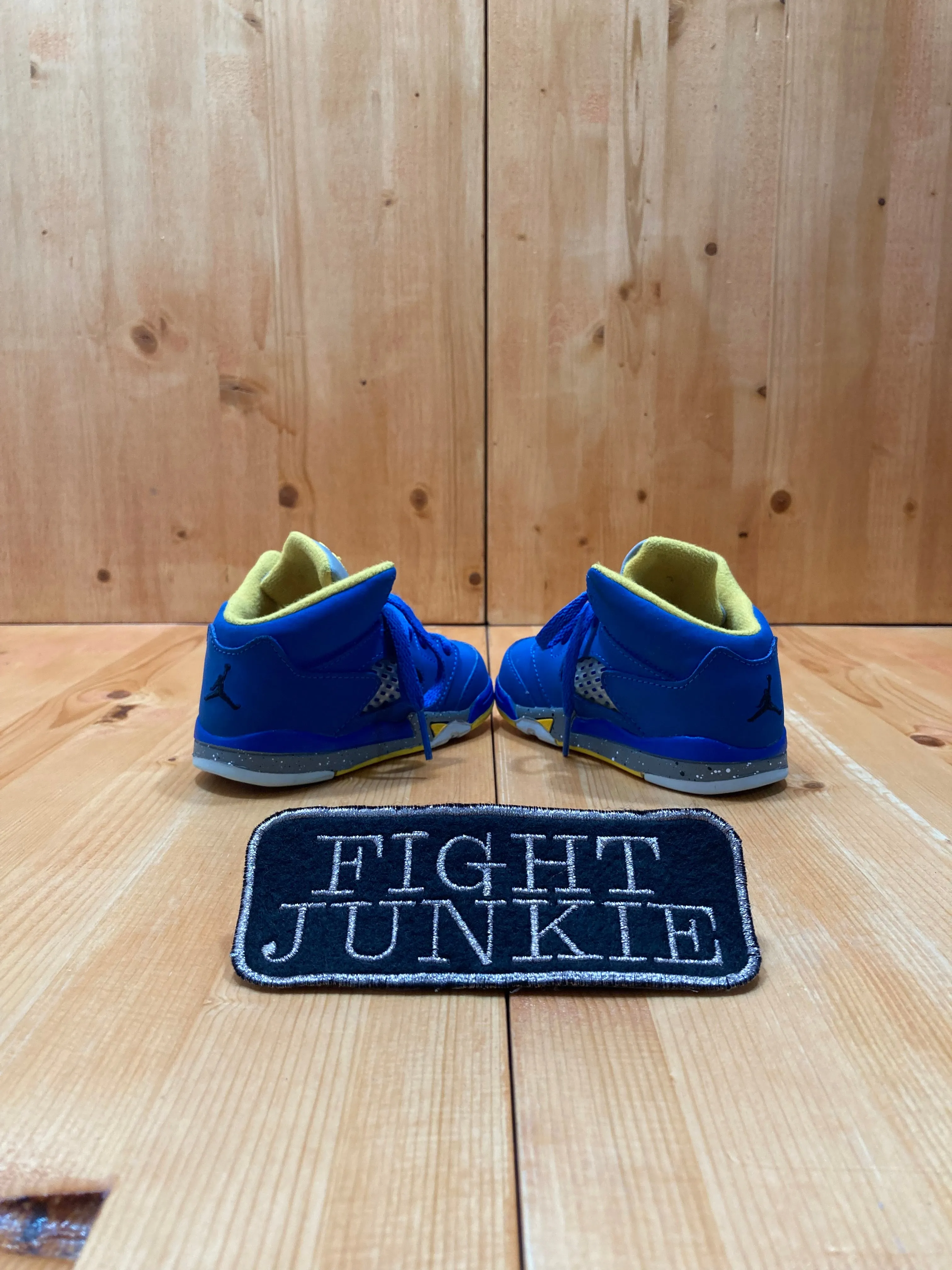 NIKE AIR JORDAN 5 LANEY VARSITY JSP TD Toddler Kids Size 7C Shoes Sneakers Blue Yellow  CI3289-400