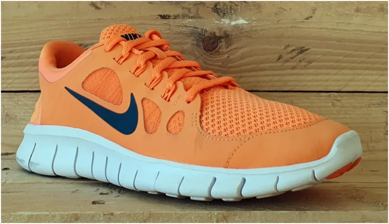 Nike Free 2.0 Textile Trainers UK5.5/US6Y/EU38.5 580558-801 Atomic Orange/White