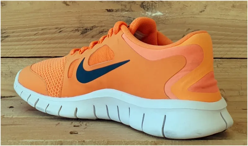 Nike Free 2.0 Textile Trainers UK5.5/US6Y/EU38.5 580558-801 Atomic Orange/White