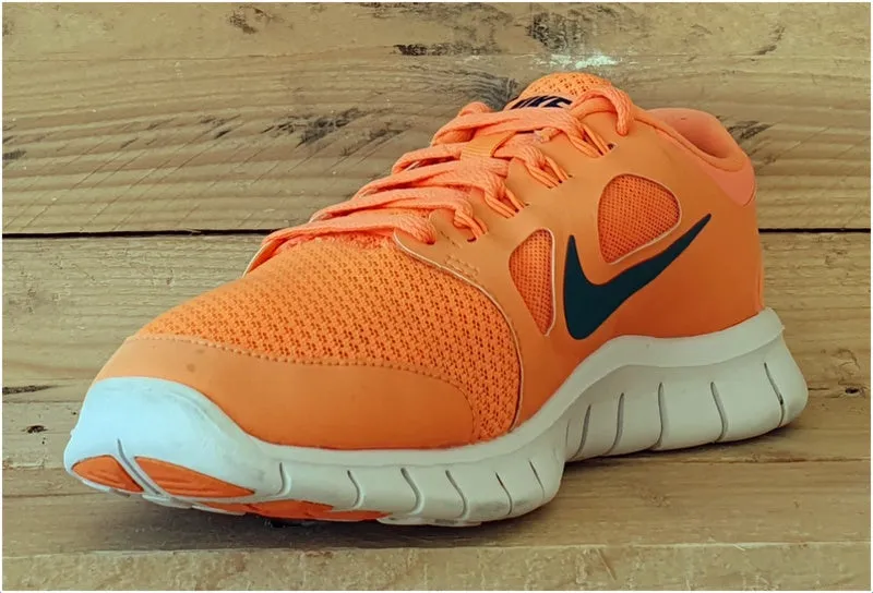 Nike Free 2.0 Textile Trainers UK5.5/US6Y/EU38.5 580558-801 Atomic Orange/White