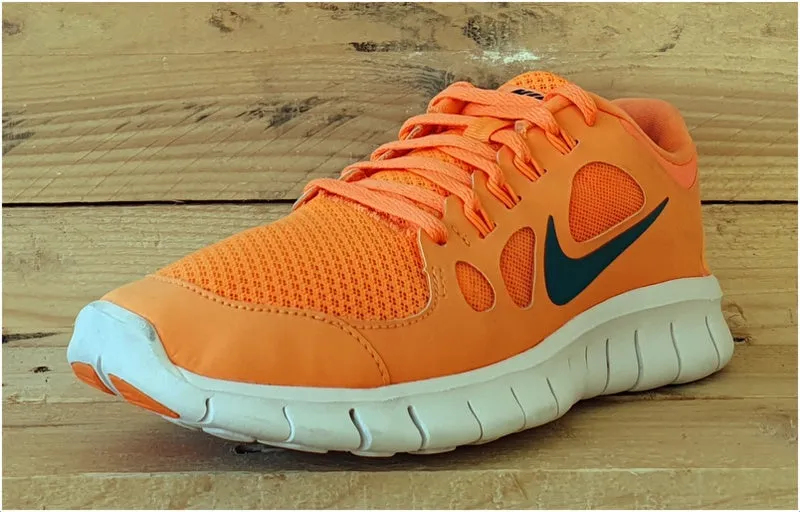 Nike Free 2.0 Textile Trainers UK5.5/US6Y/EU38.5 580558-801 Atomic Orange/White