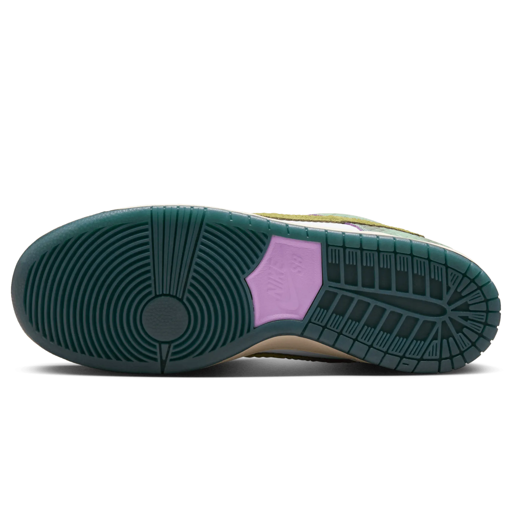 Nike SB Dunk Low Pro Alexis Sablone Chameleon QS Skateboard Shoe - Oil Green/Desert Moss-White