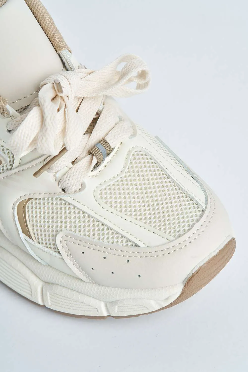 Nina Patterned Chunky Sole Trainers in Beige