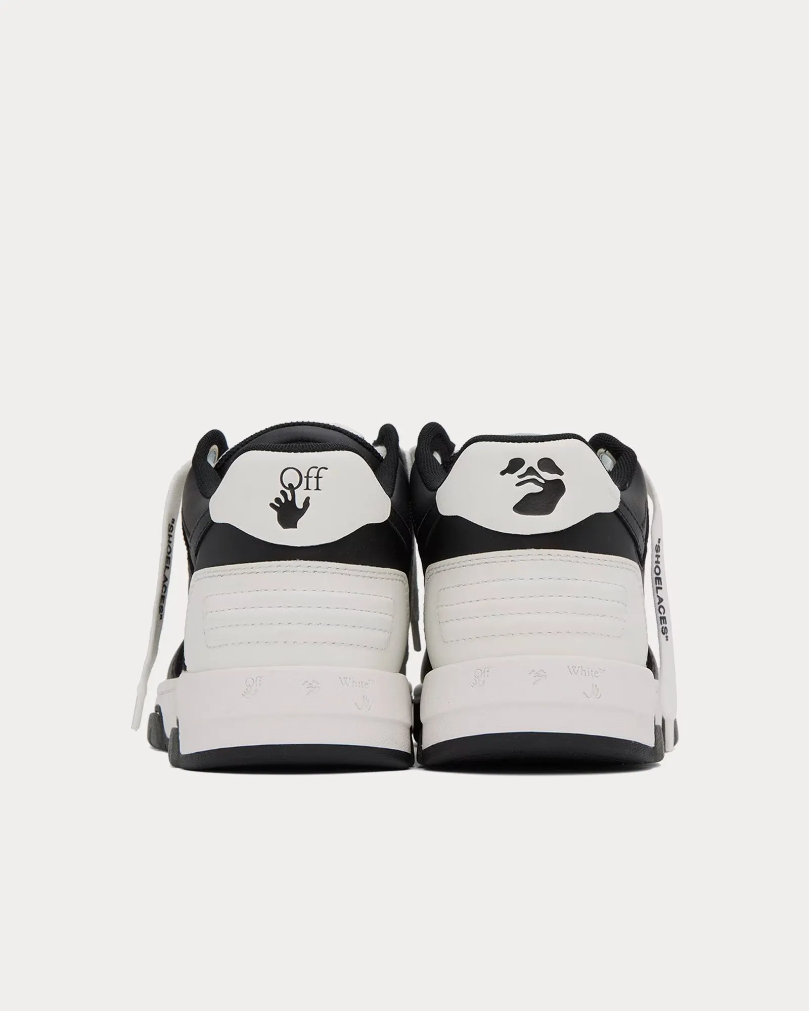 Out Of Office Buffed Leather Black / White Low Top Sneakers