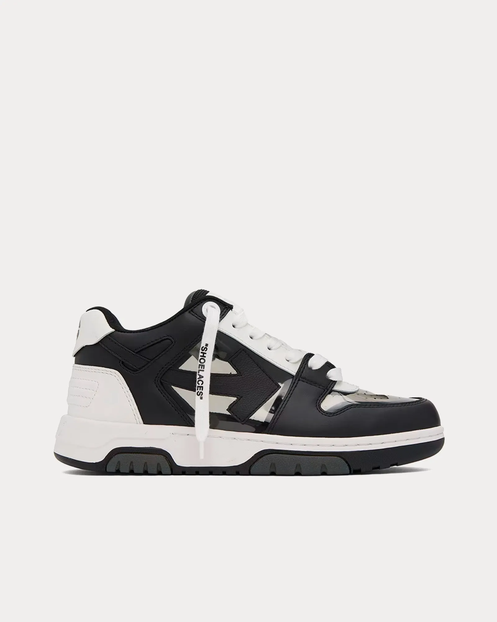 Out Of Office Buffed Leather Black / White Low Top Sneakers