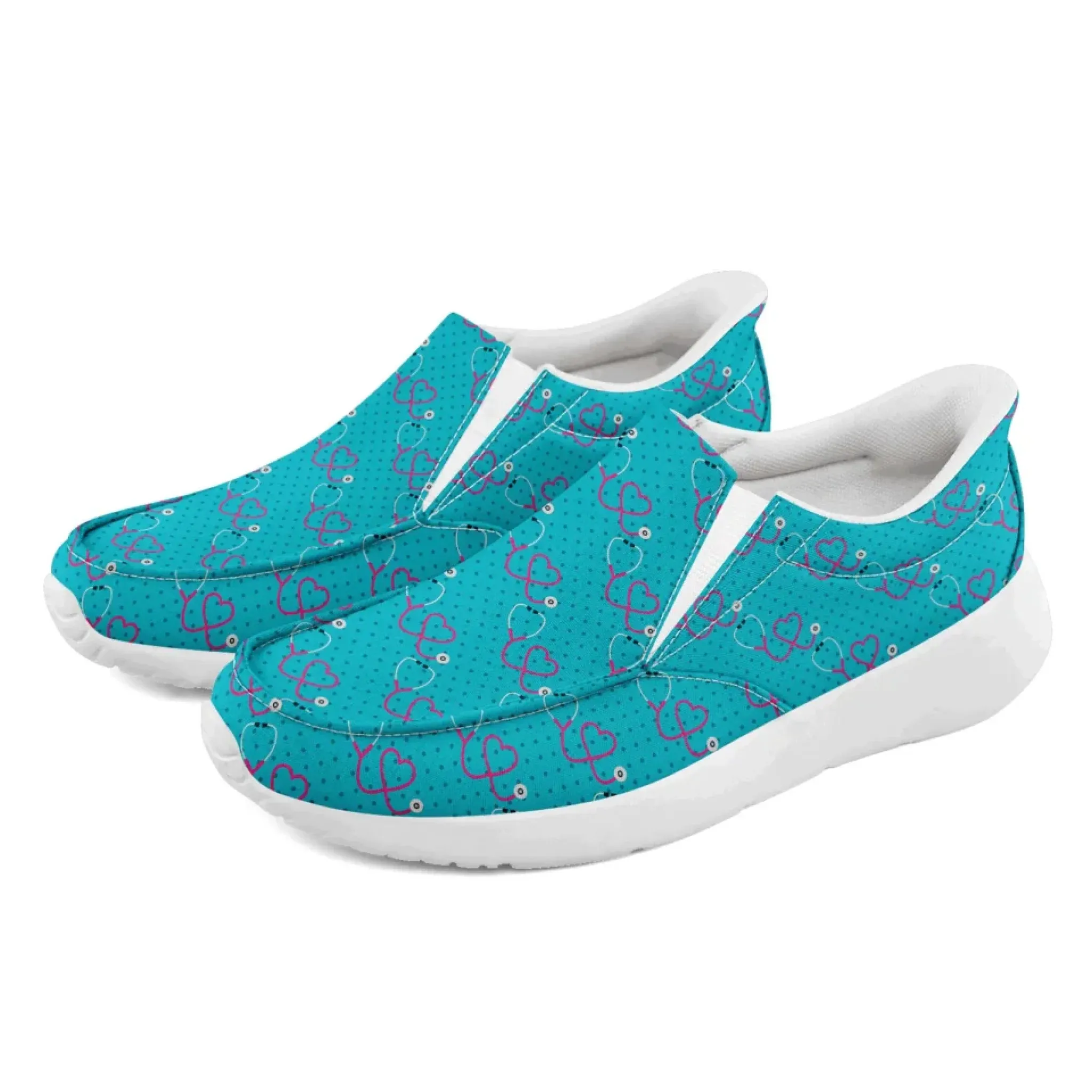Personalized Nurse's Day Sneakers, Custom Caring Kicks, Nurse-Themed Shoes, Comfortable Slip On Shoes