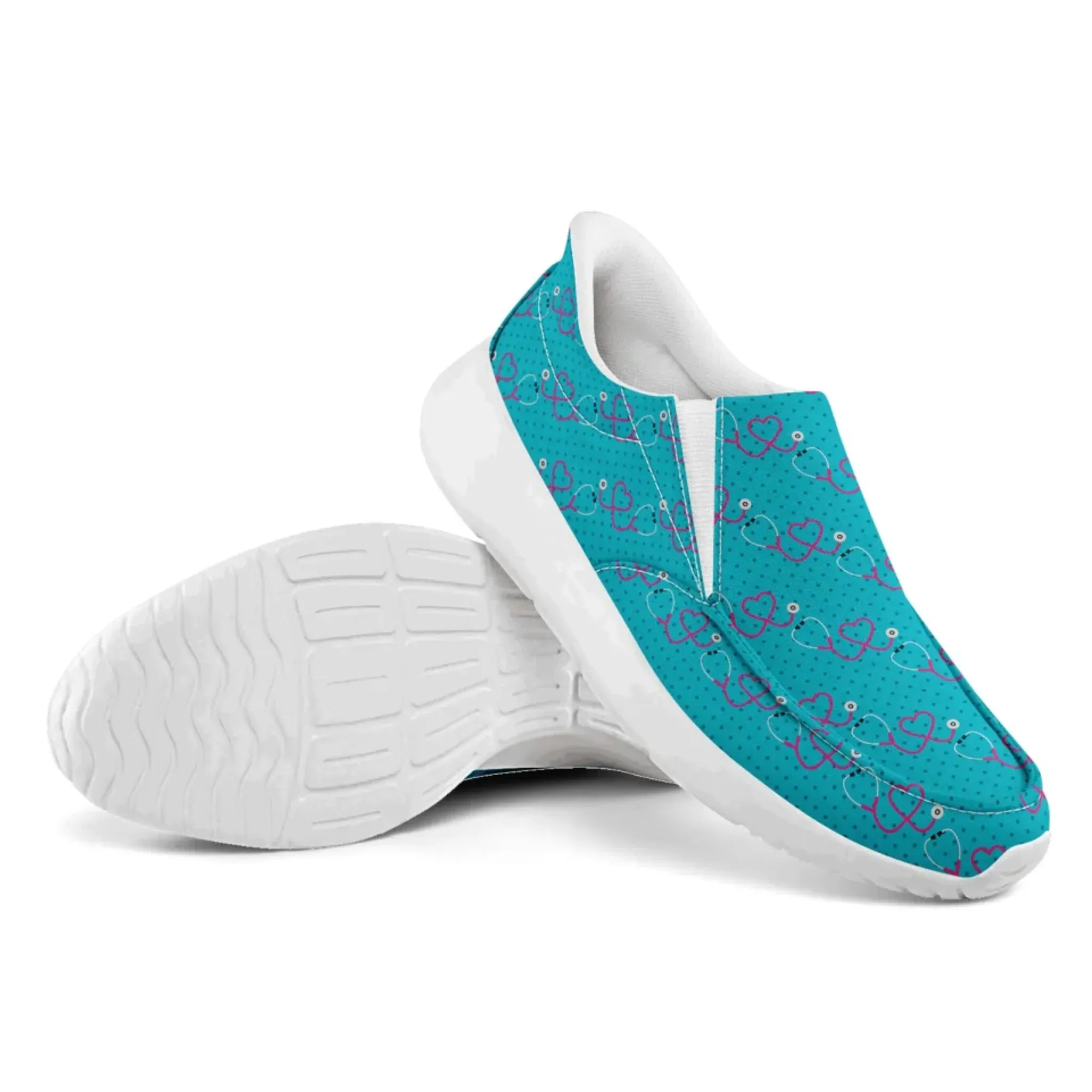 Personalized Nurse's Day Sneakers, Custom Caring Kicks, Nurse-Themed Shoes, Comfortable Slip On Shoes