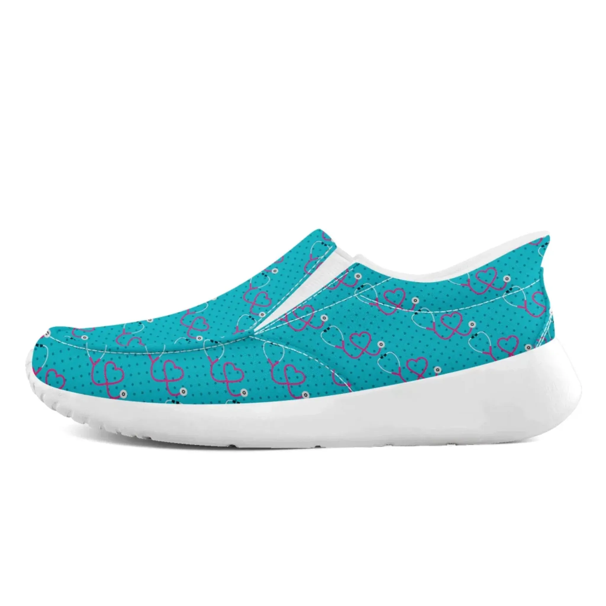 Personalized Nurse's Day Sneakers, Custom Caring Kicks, Nurse-Themed Shoes, Comfortable Slip On Shoes