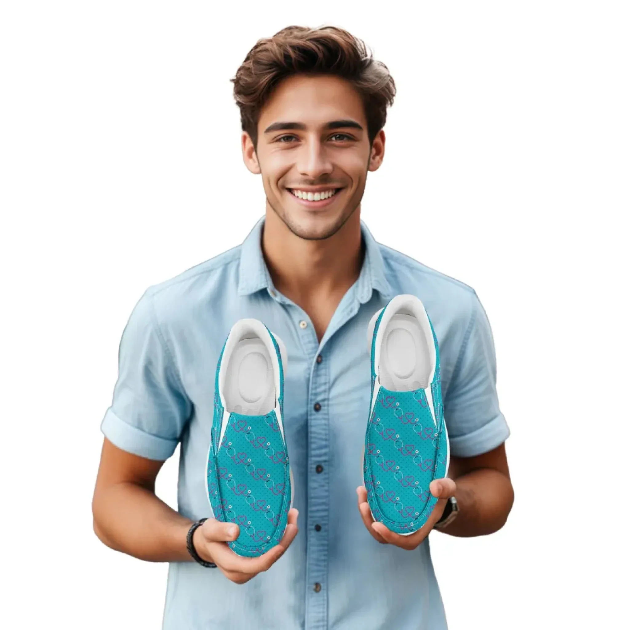 Personalized Nurse's Day Sneakers, Custom Caring Kicks, Nurse-Themed Shoes, Comfortable Slip On Shoes