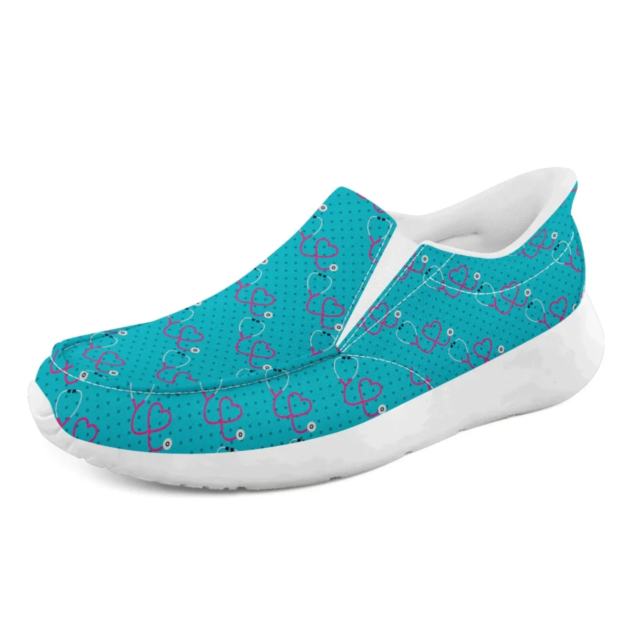Personalized Nurse's Day Sneakers, Custom Caring Kicks, Nurse-Themed Shoes, Comfortable Slip On Shoes