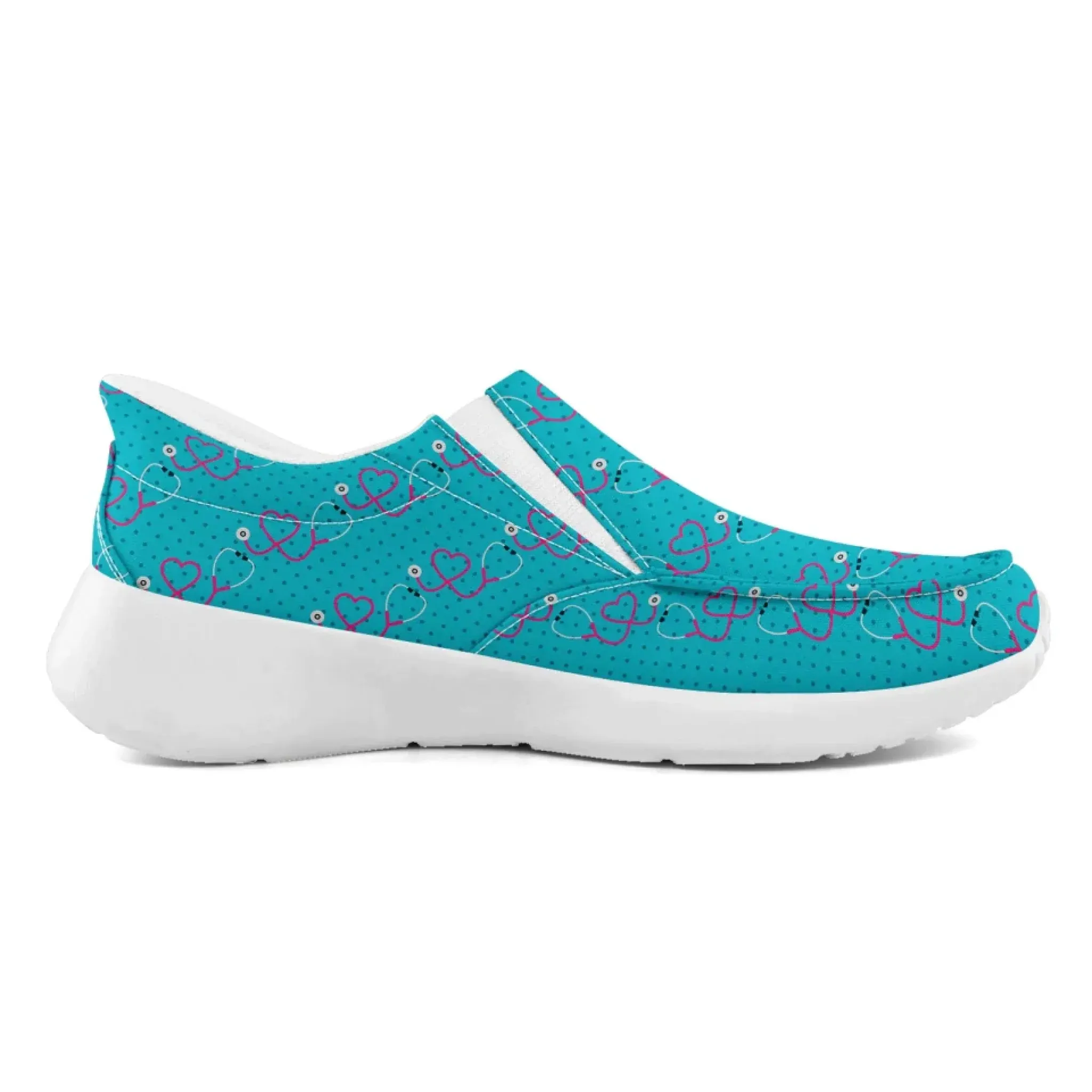 Personalized Nurse's Day Sneakers, Custom Caring Kicks, Nurse-Themed Shoes, Comfortable Slip On Shoes
