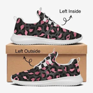 Pink & Black Leopard Women Sport Shoes