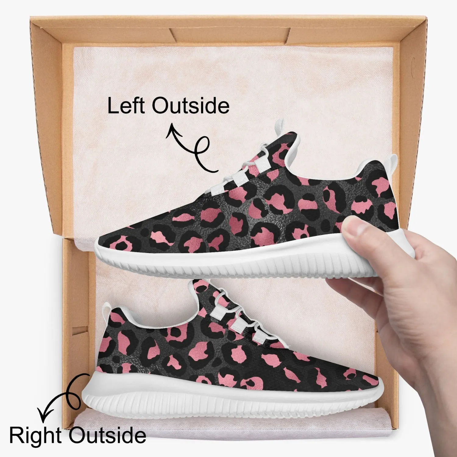 Pink & Black Leopard Women Sport Shoes