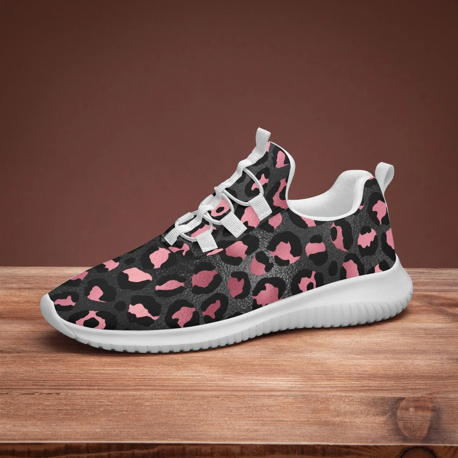 Pink & Black Leopard Women Sport Shoes