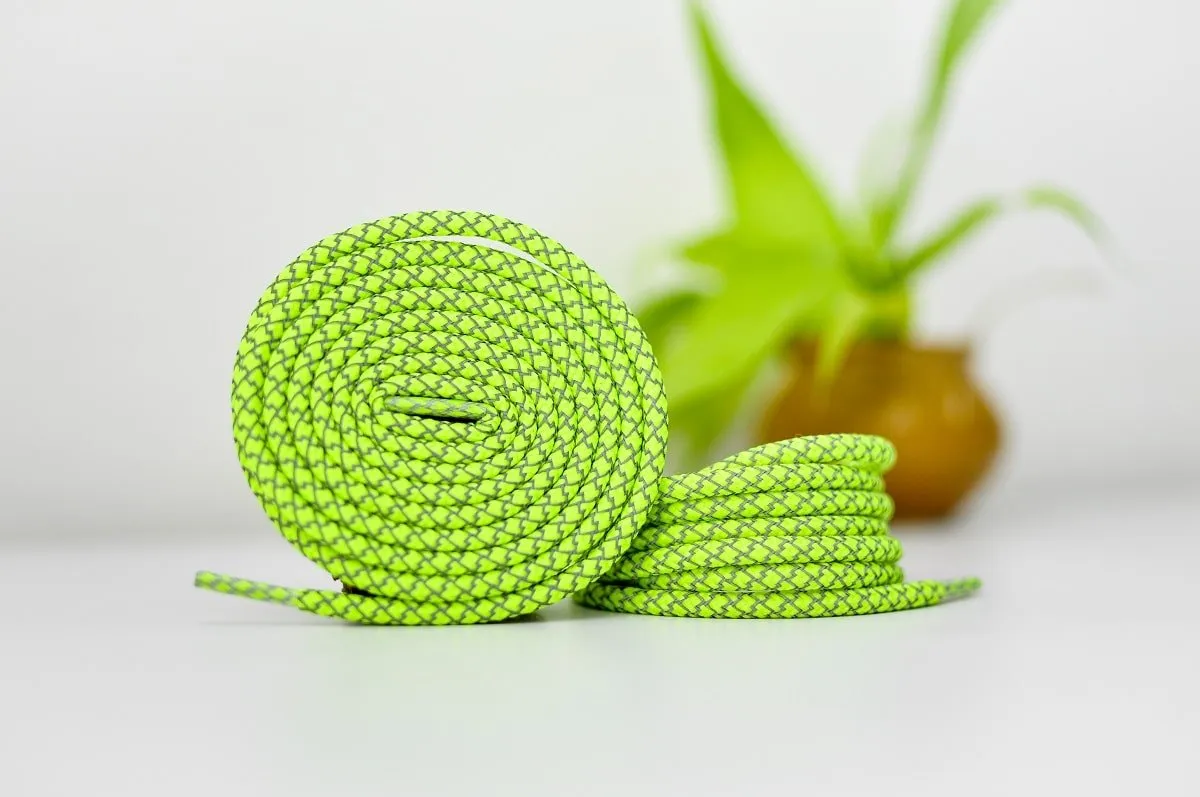 Reflective Rope Laces- Sea Green | Yeezy Laces | Kicks Machine