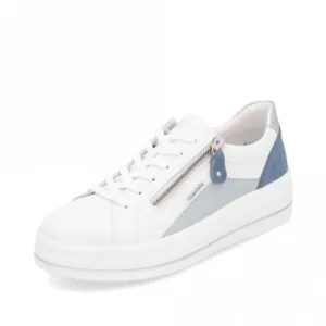Remonte White and Blue Trainer with Zip