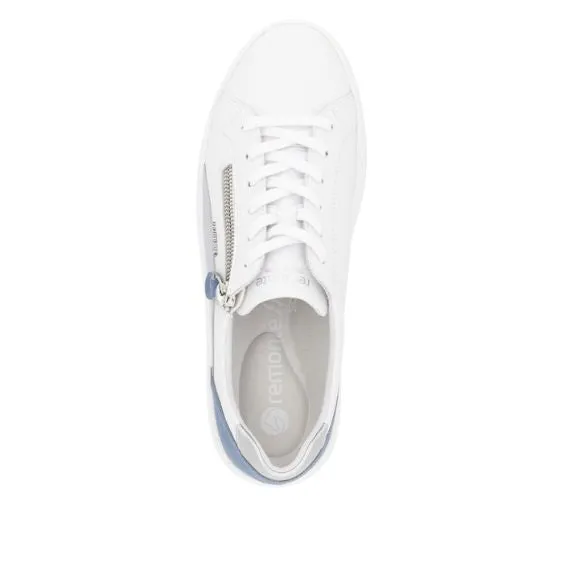 Remonte White and Blue Trainer with Zip