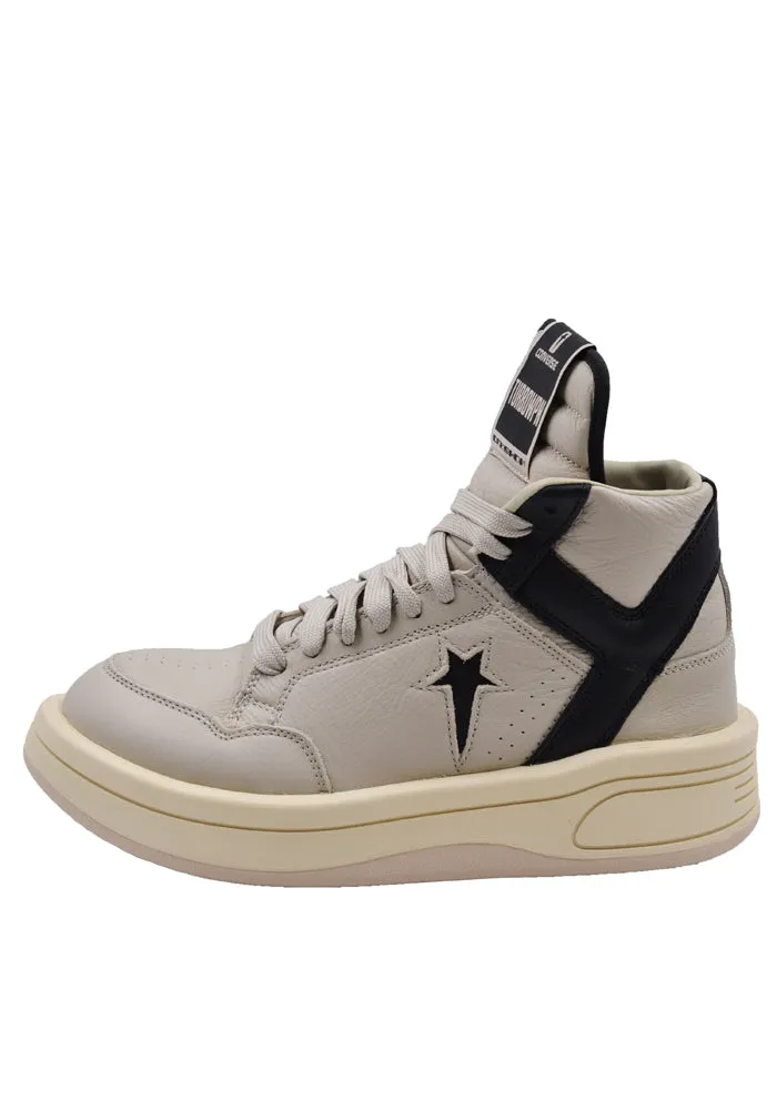 RICK OWENS DRKSHDW X CONVERSE DC02CX758 TURBOWPN MID-TOP SNEAKERS OYSTER/BLACK