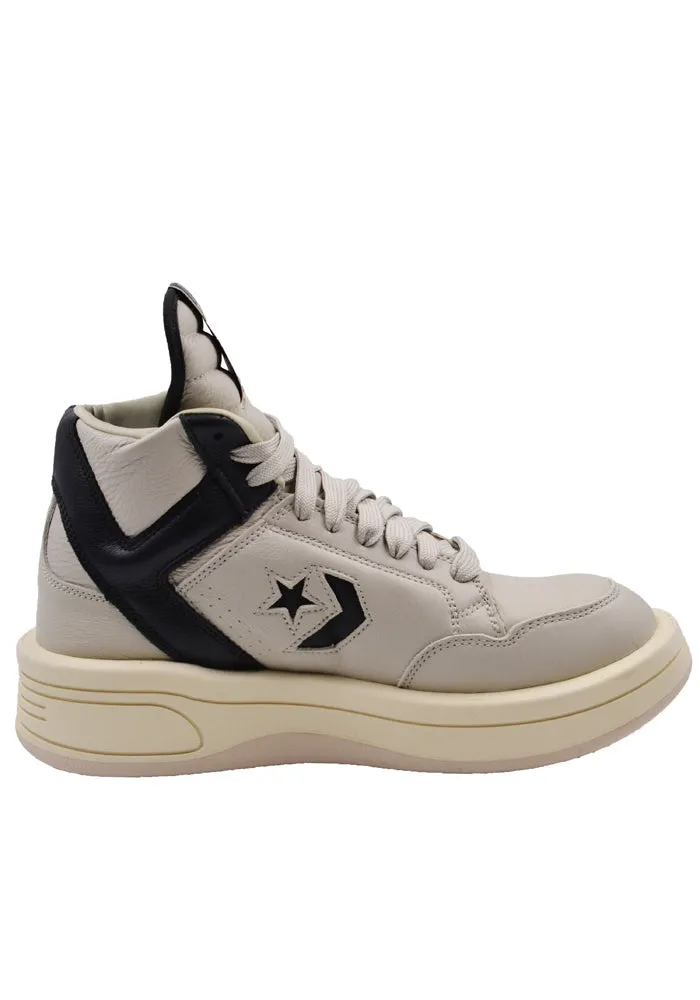 RICK OWENS DRKSHDW X CONVERSE DC02CX758 TURBOWPN MID-TOP SNEAKERS OYSTER/BLACK