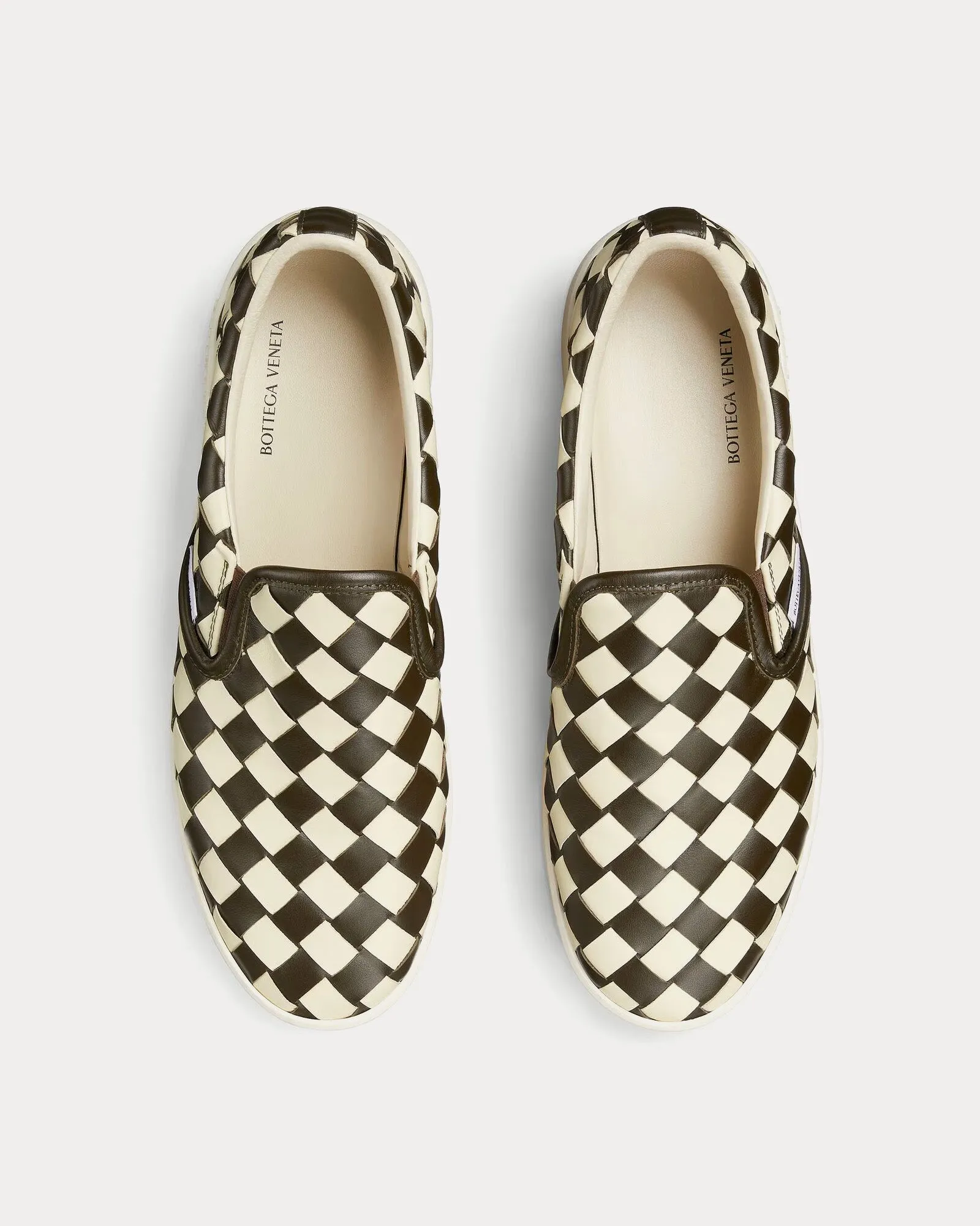 Sawyer Intrecciato Leather Sea Salt / Kaki Slip On Sneakers