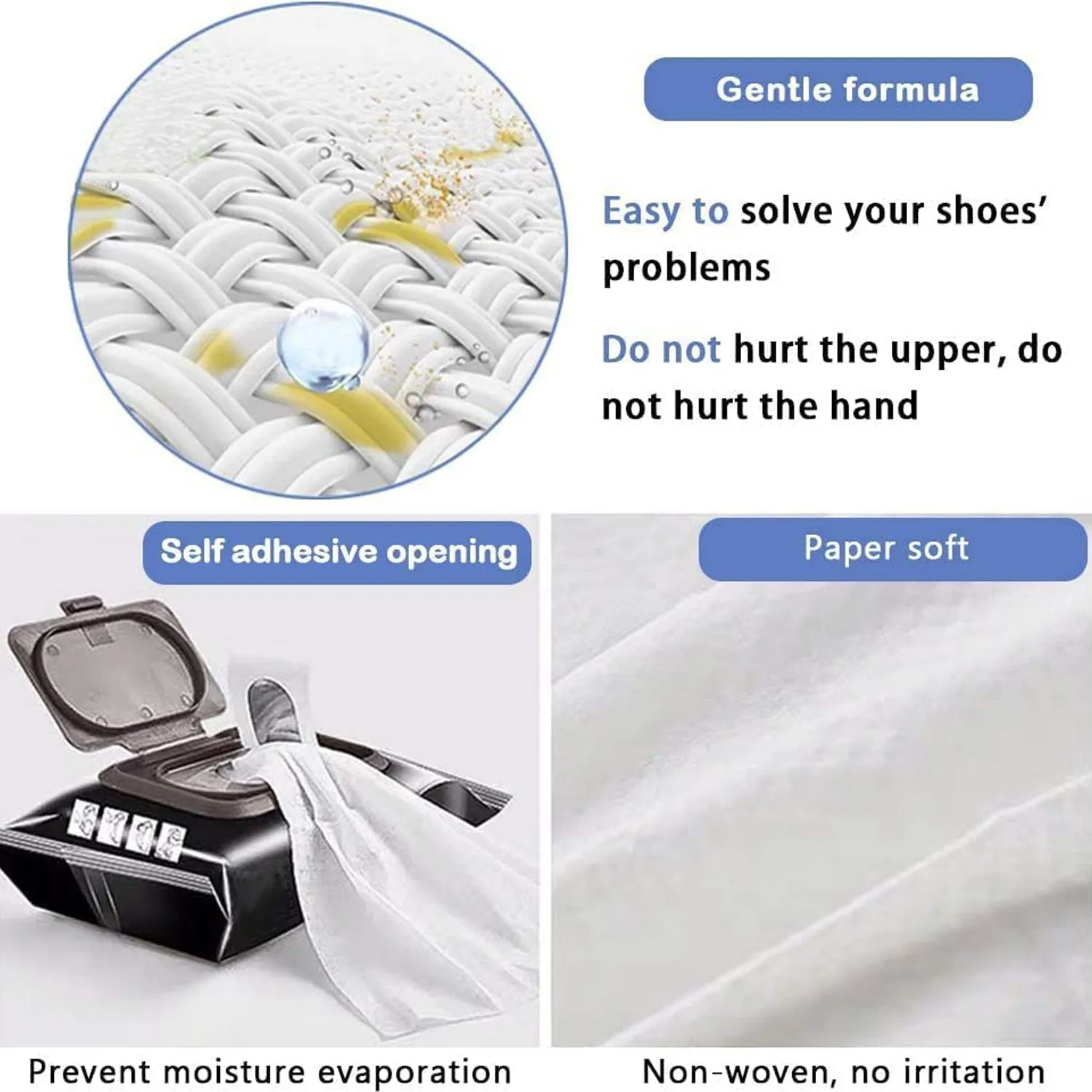 Shoe Cleaning Wet Wipes, Portable & Disposable