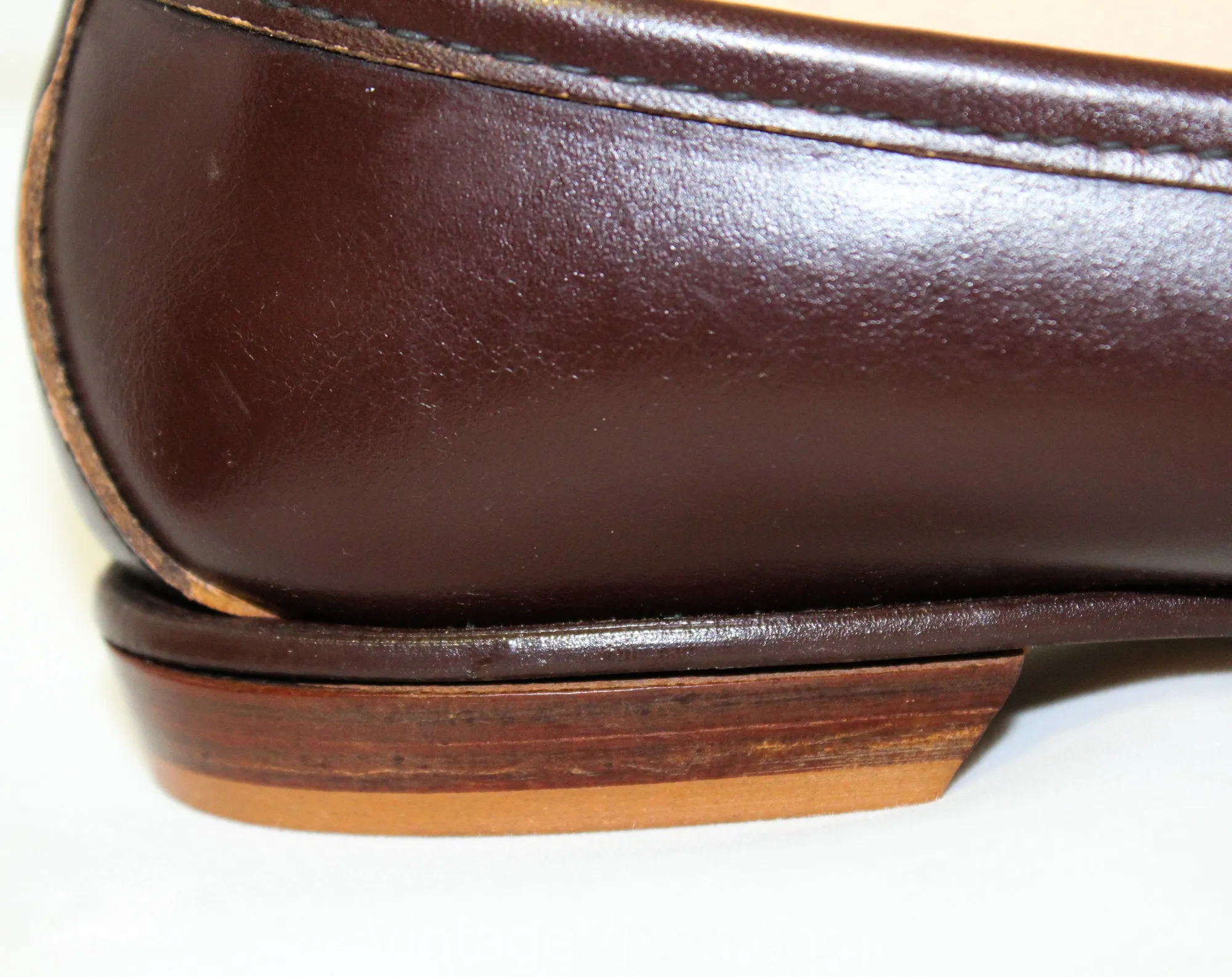 Size 8.5 Brown Shoes - Unworn 1960s Dark Leather Loafer Style Flats - 8 1/2 AA Narrow - 60s Point Toe Preppy Classic - NOS 60s Deadstock