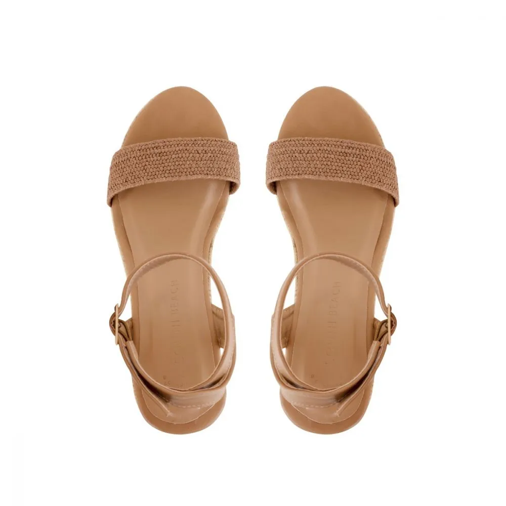 South Beach Nude Retro Platform Espadrilles