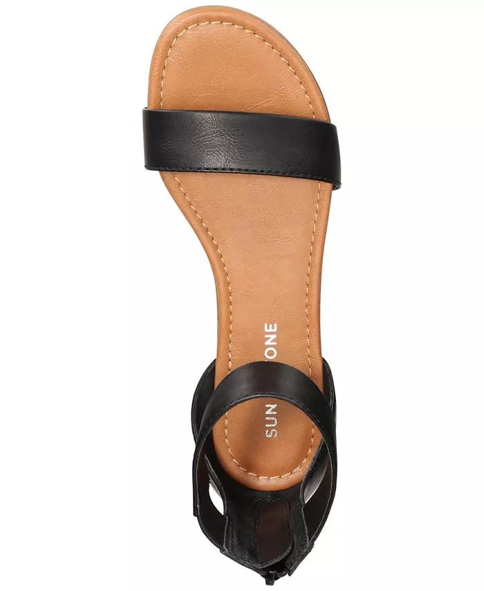 Sun   Stone Women's Keley Flat Sandals  Color Black Size 8M