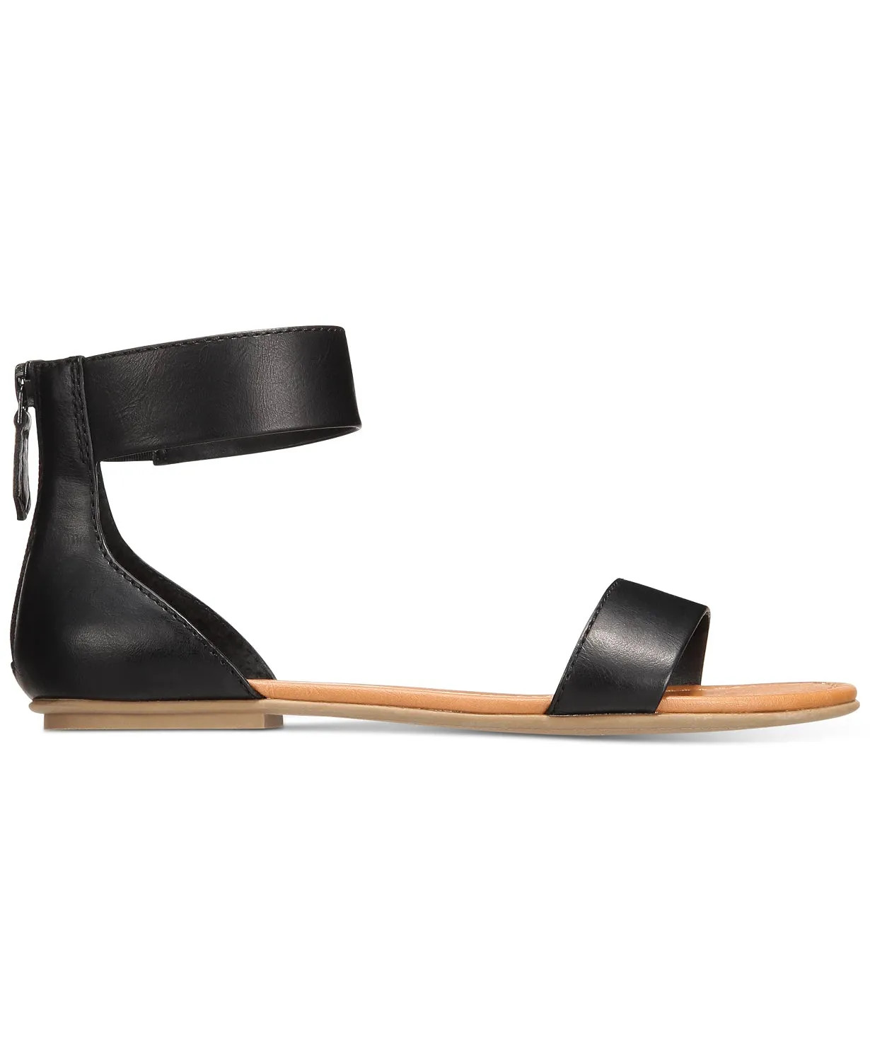 Sun   Stone Women's Keley Flat Sandals  Color Black Size 8M