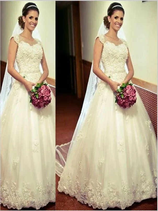 Sweetheart Tulle Sleeveless Wedding Dresses Floor Length Ball Gown