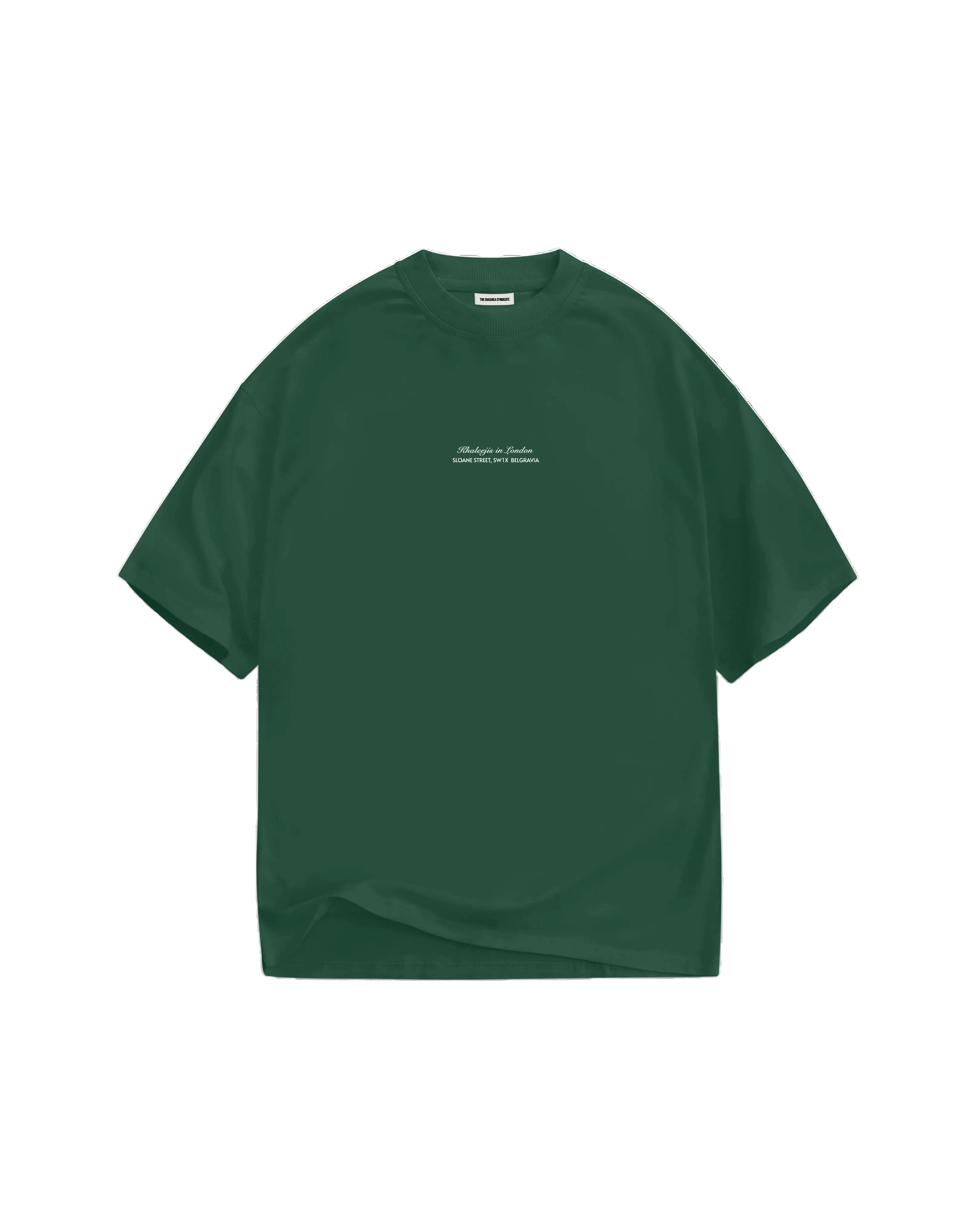 TSS Khaleejis In London Interlock Heavy Tee Tuscan Yellow on Emerald Green