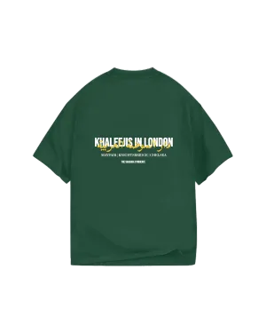 TSS Khaleejis In London Interlock Heavy Tee Tuscan Yellow on Emerald Green