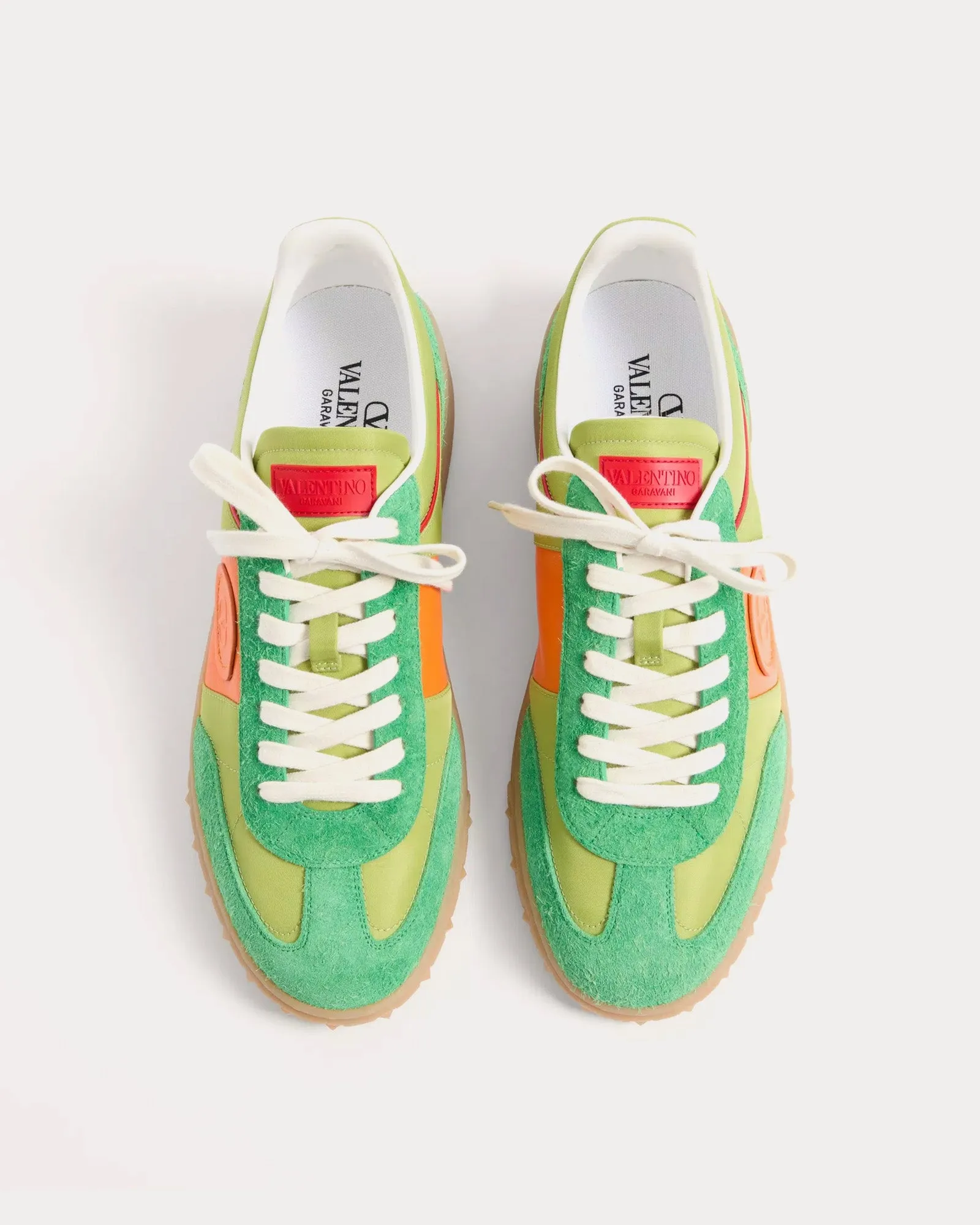 Upvillage Crust Leather & Nylon Green Briar / Chartreuse / Pumpkin / Coral Low Top Sneakers