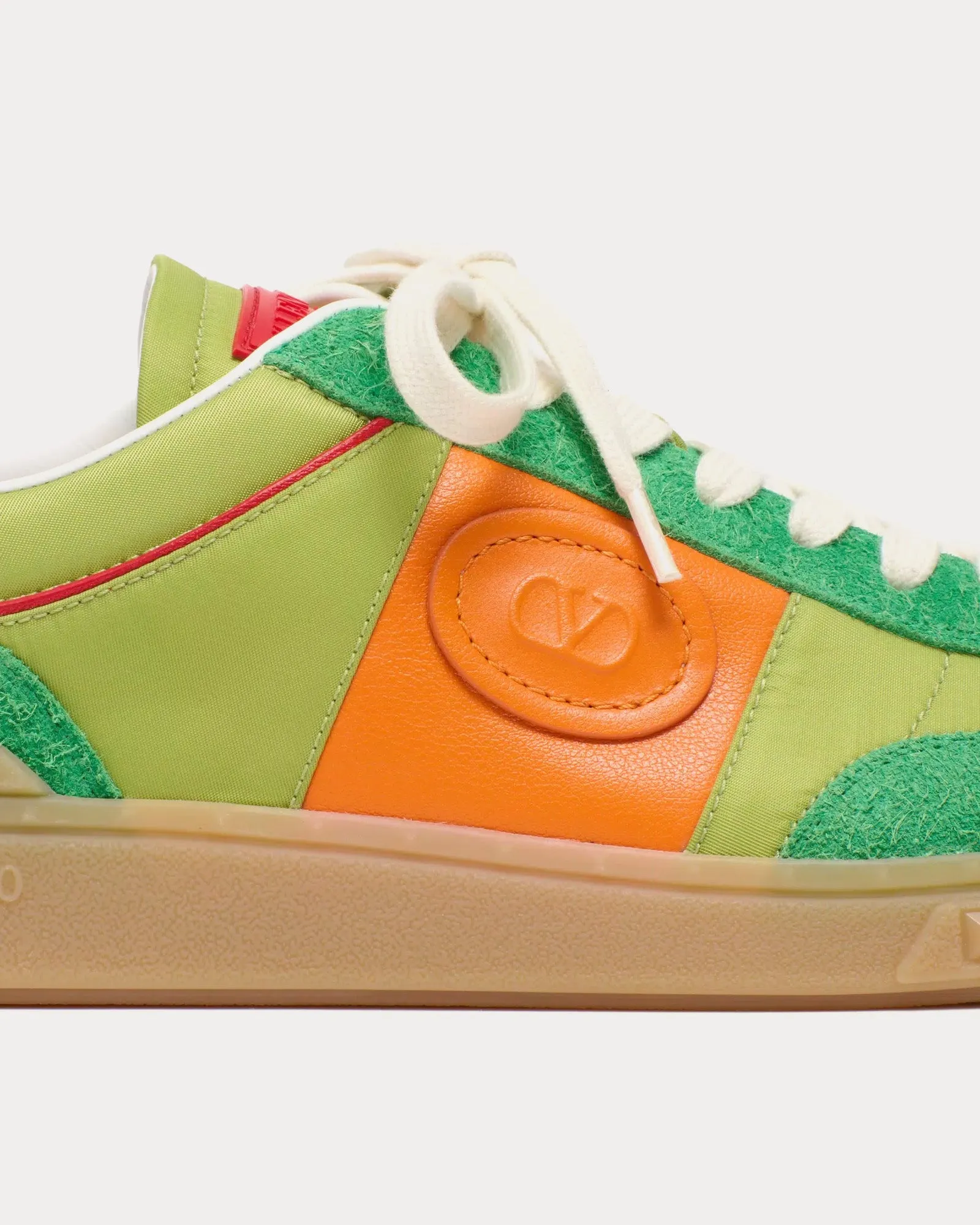 Upvillage Crust Leather & Nylon Green Briar / Chartreuse / Pumpkin / Coral Low Top Sneakers