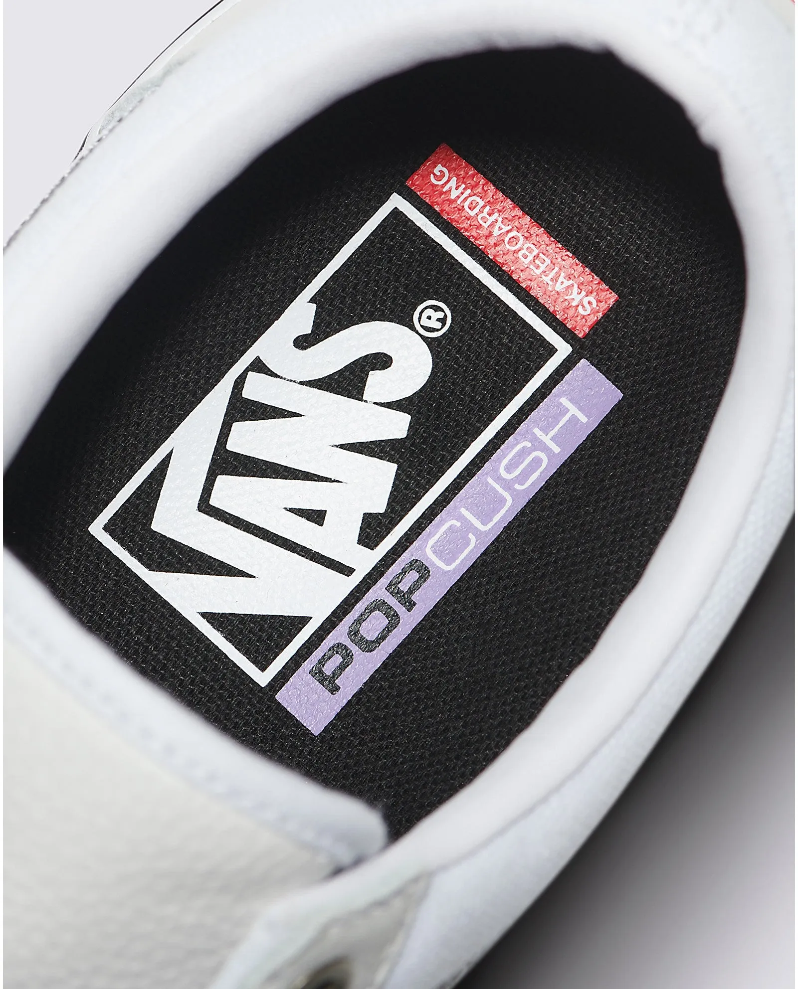 Vans Skate Old Skool Leather Skateboard Shoe - White/White