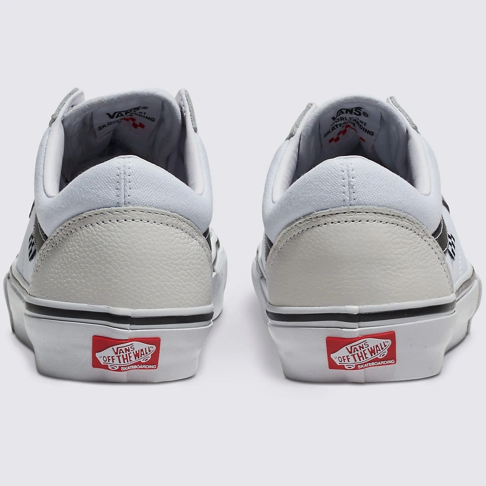 Vans Skate Old Skool Leather Skateboard Shoe - White/White