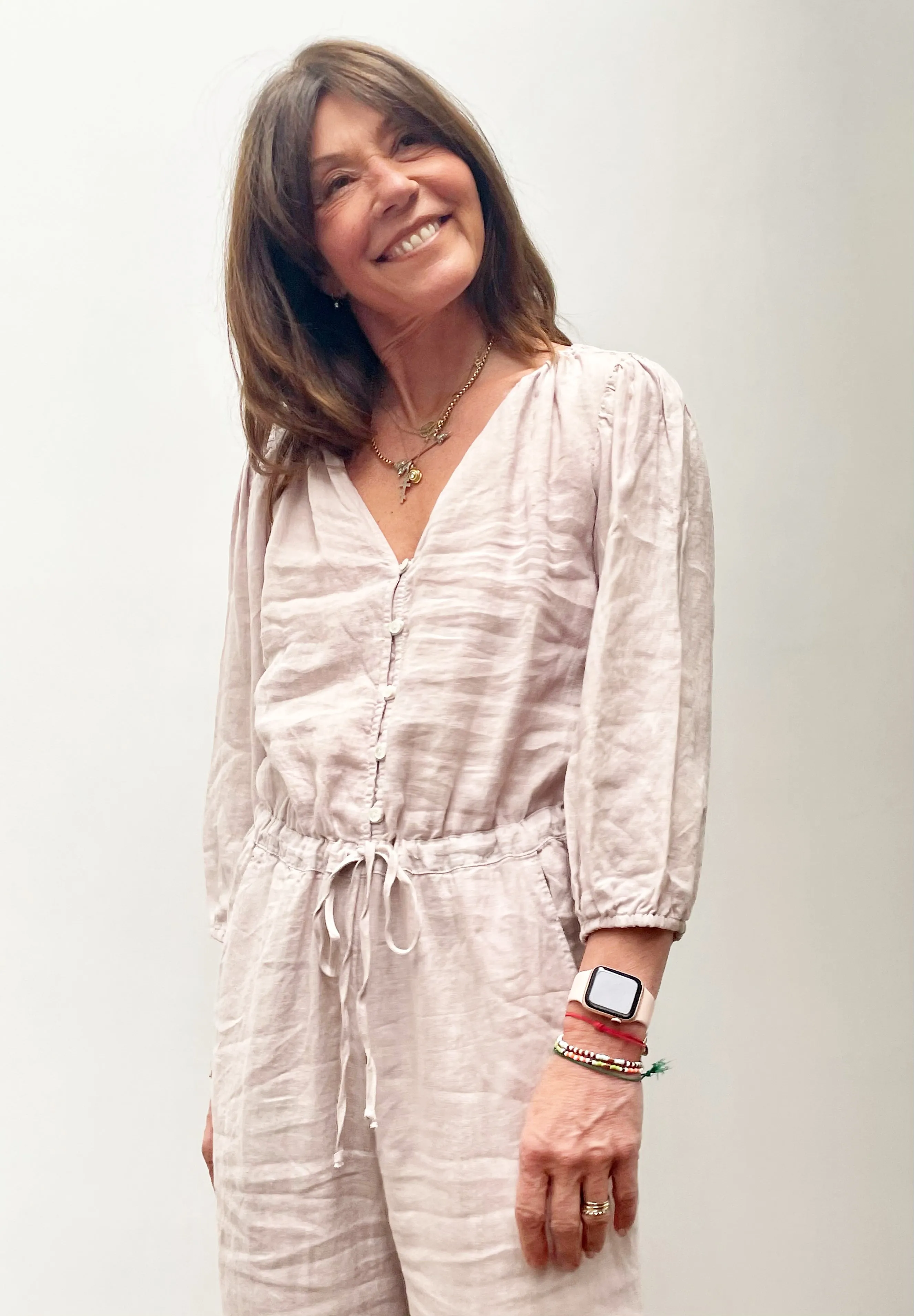 VELVET Dionne Jumpsuit in Cement