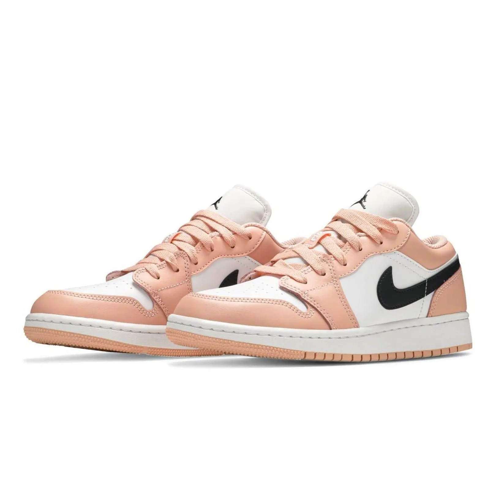 Womens / GS Air Jordan 1 Low "Salmon Pink" (White/Arctic Orange/Black)(553560-800)