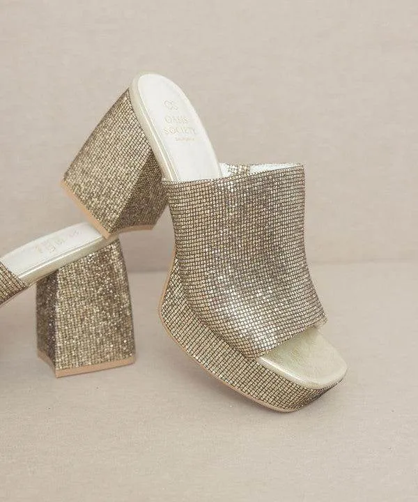 Womens Shoes Style No. Crystal - Sparkling Platform Slide