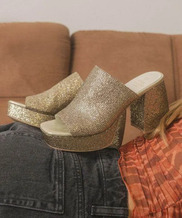 Womens Shoes Style No. Crystal - Sparkling Platform Slide