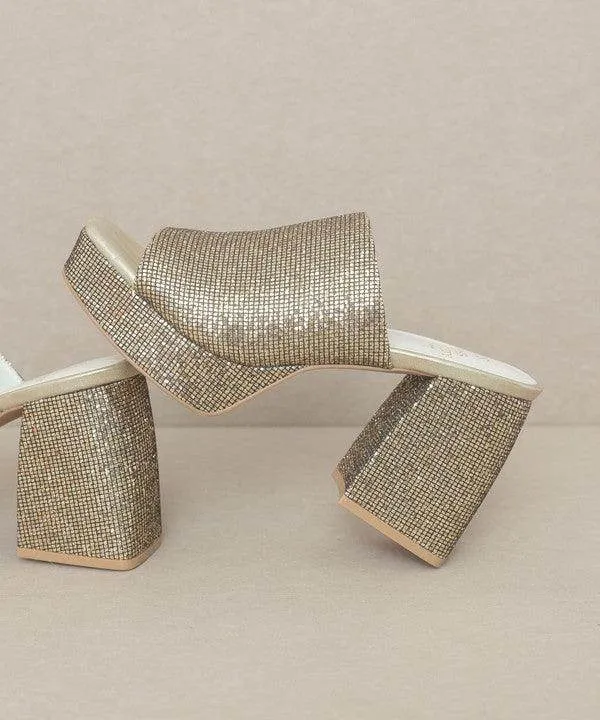 Womens Shoes Style No. Crystal - Sparkling Platform Slide