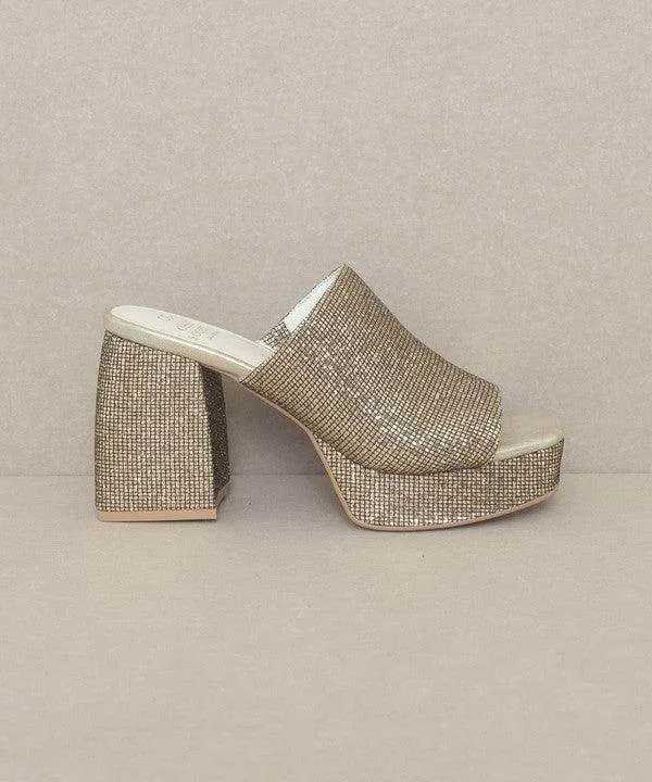 Womens Shoes Style No. Crystal - Sparkling Platform Slide