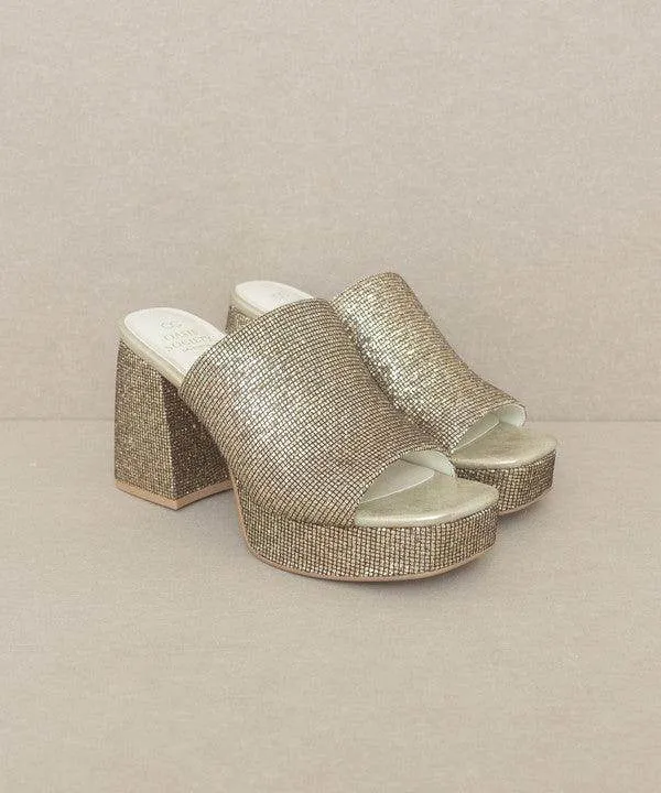 Womens Shoes Style No. Crystal - Sparkling Platform Slide